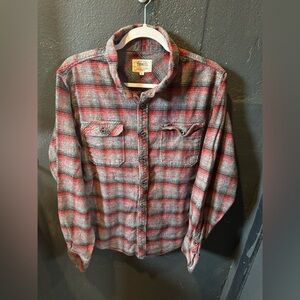 Tobacco Motorwear Co Red and Gray Plaid Shirt XL